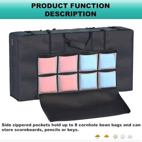 OUTDOORWEI Cornhole Carrying Case Fits 4x2 Regulation Boards Waterproof Heavy Duty