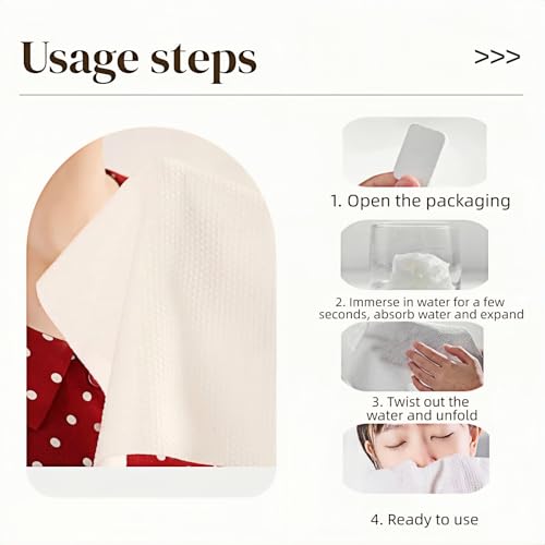 20 Pack Compressed Towels - 11.8x9.45 Inch Reusable Travel Face Towels