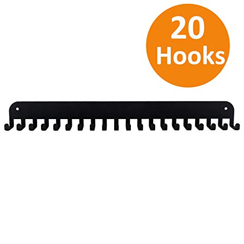 Heavy-Duty Medal Display Rack with 20 Hooks - Sturdy Wall-Mounted Trophy Holder