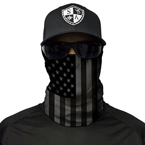 UV Face Shield & Neck Gaiter Balaclava - Blackout American Flag