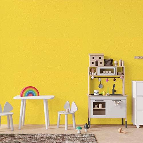 Abyssaly Yellow Wallpaper Peel and Stick Removable Wallpaper for Girls Bedroom 15.7" X 118" Self Adhesive Embossed Silk Textured Wallpaper Modern Home Decorative Shelf Liner Paper