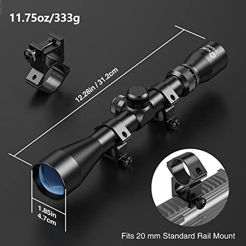 3-9x40 Crosshair Scope with Mounts - R4 Reticle Optics