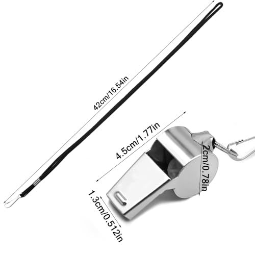 Loud Stainless Steel Whistles - 4 Pack with Lanyards for Coaching & Emergencies