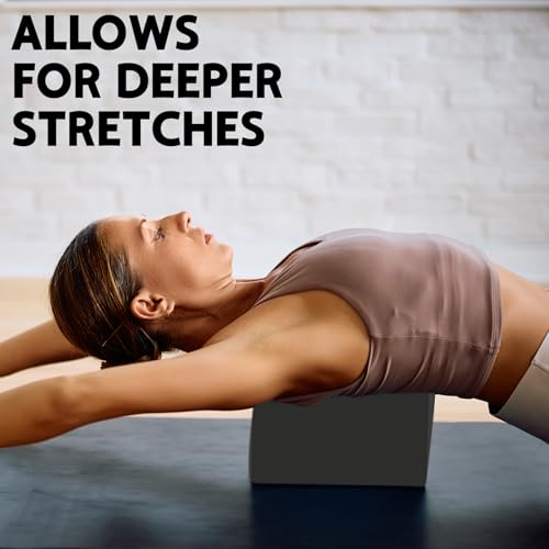 Yoga Block - Non-Slip EVA Foam for Stability & Flexibility - Black