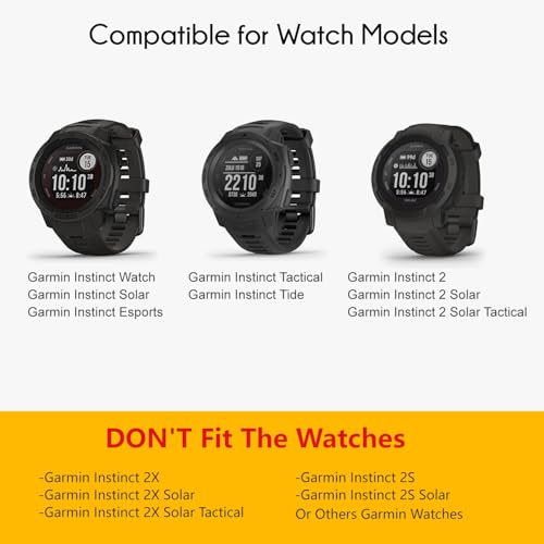 Soft Silicone Replacement Band for Garmin Instinct - Black