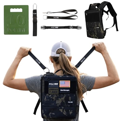 Rucking Starter Kit - Black Camo Backpack with 10 lb Plate & Accessories