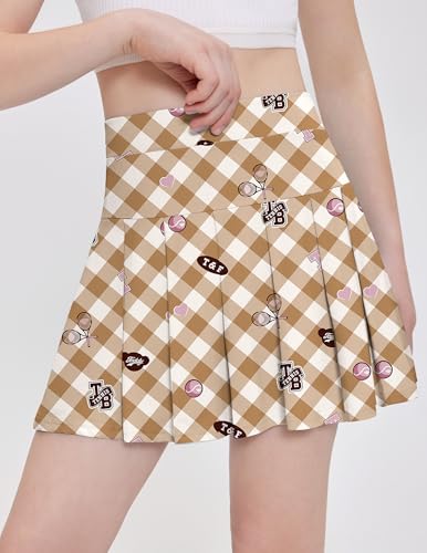 Girls Tennis Skirts with Pockets - Athletic Pleated Golf Skorts, 6-7 Years