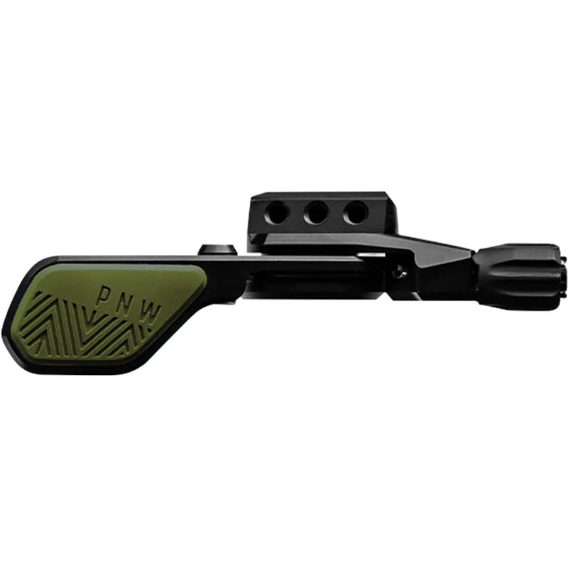 PNW Components Loam Lever Gen 2 - MTB Dropper Post Remote Lever - Sealed Bearing Action - Adjustable Reach - Compatible with Most Cable-Actuated Droppers - Standard 22.2mm Mount, Black/Green