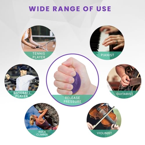 3-Pack Stress Balls for Hand Therapy - Grip Strength Trainer