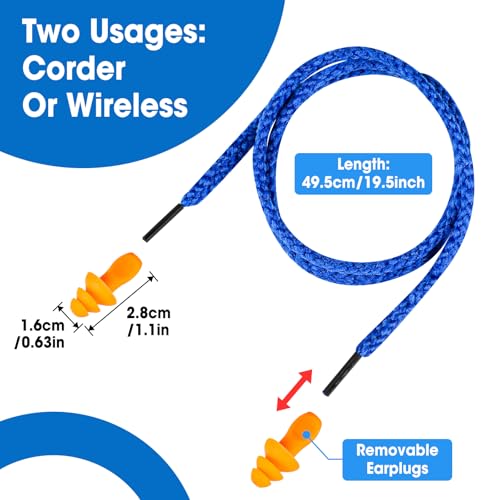 AZEN 220 Pairs Silicone Ear Plugs, Reusable Earplugs for Noise Reduction, 25dB NRR Corded Ear Plug for Sleeping Noise Cancelling, Ear Plug with String Individual Packing