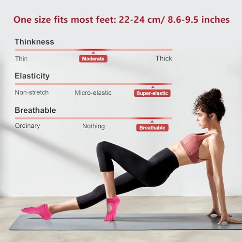Non-Slip Pilates & Yoga Socks with Grips - Closed Toe Blue