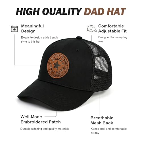 PVDSAVE One Size Black Dad Gifts Baseball Cap for Men – World's Best Dad Hat