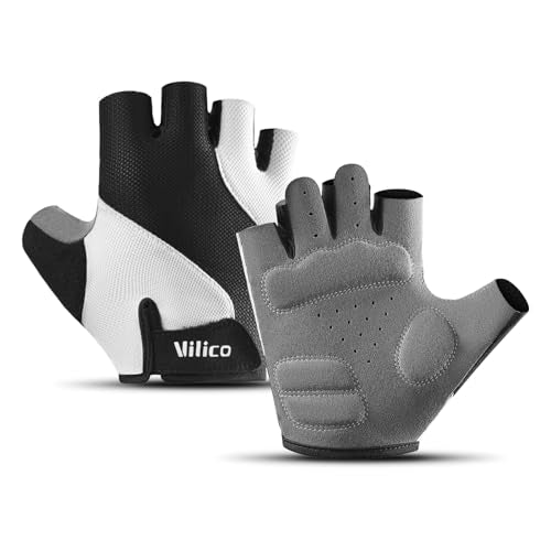 Cycling Gloves for Men & Women - Padded MTB Gloves - Black - X-Large