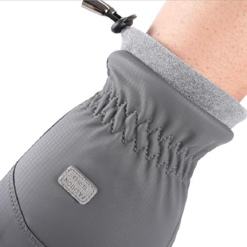 Water-Repellent Touchscreen Ski Gloves for Winter Sports - Grey Medium