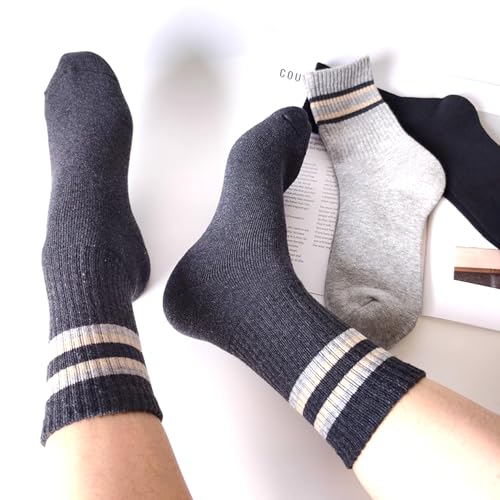 Retro Striped Cotton Socks - Soft & Breathable, Size 5-10, Style13-3pairs