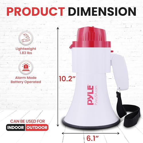 Megaphone Bullhorn with Siren and Voice Recorder - 1700-Yard Range