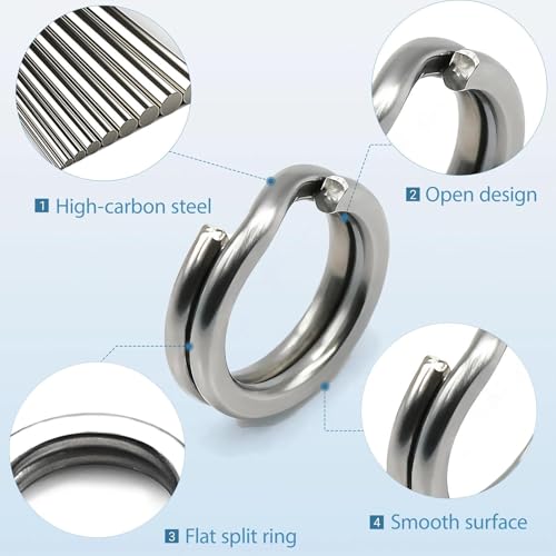 90pcs Heavy Duty Stainless Steel Fishing Split Rings - Size 1