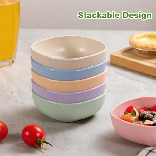 6 Pack Wheat Straw Dipping Bowls - 4.5 OZ Mini Prep Bowls