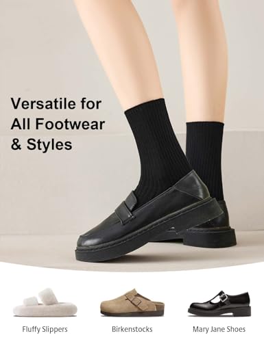 Cute Aesthetic Crew Socks - Lightweight Cotton, 9-11 Multicolor