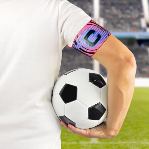 Soccer Captain Armbands - 2Pcs Adjustable Nylon - Arc Pink