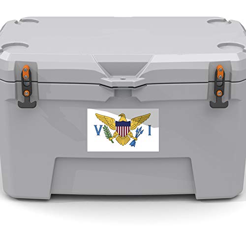Virgin Islands Flag Decal Sticker - 2-Pack, 5x3 Inches