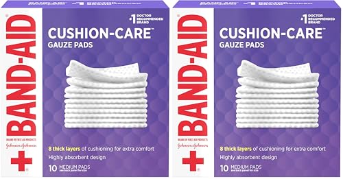 Cushion Care Non-Stick Gauze Pads - 3x3 Inch, 10 Count (Pack of 2)