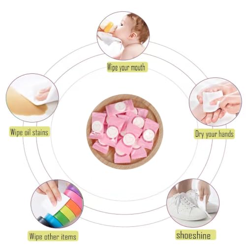 100 Compressed Towels - Portable Travel Coin Tissue for Camping & Beauty
