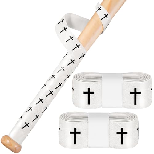 Cross Design Baseball Bat Grip Tape - 1.5mm Non-Slip - White