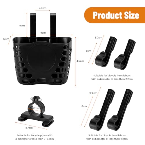Kids Bike Basket - Children's Front Bicycle Basket with Adjustable Straps, Waterproof & Durable for Boys & Girls