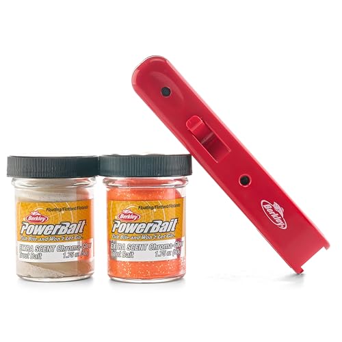 Berkley PowerBait Trout Dough Bait Multipack with Molder - Glow Red Fleck & Orange Glitter