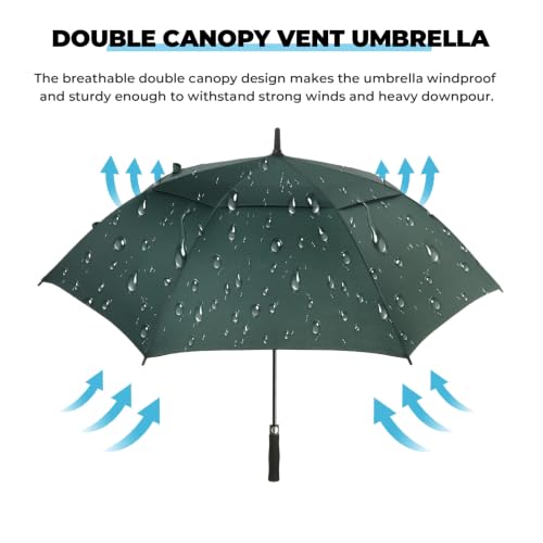 Windproof Waterproof Golf Umbrella - 54-72 Inch Auto Open