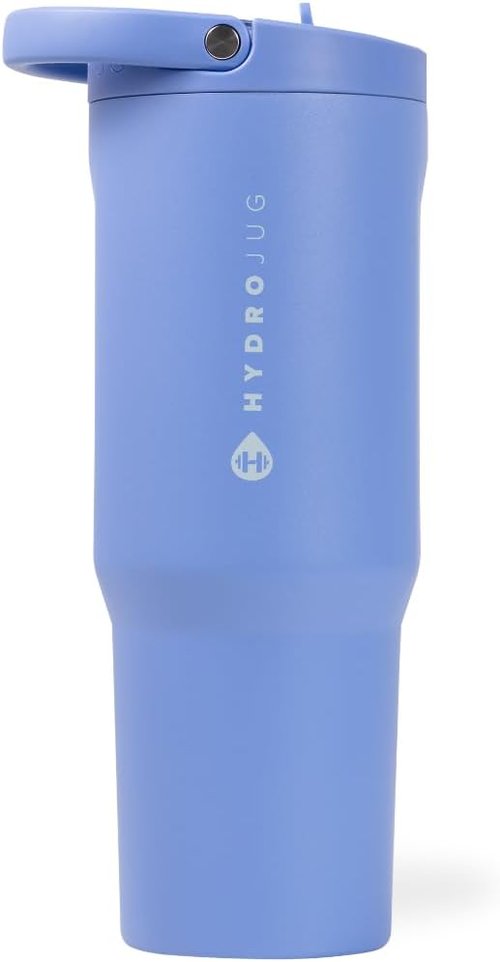 HydroJug Sport - 40oz Stainless Steel Tumbler with Straw | Vacuum Insulated, Leakproof, Ergonomic Design, Light Blue