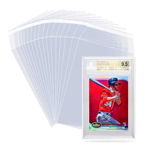 Graded Card Slab Sleeves for BGS - 100 Pack Resealable Protective Covers