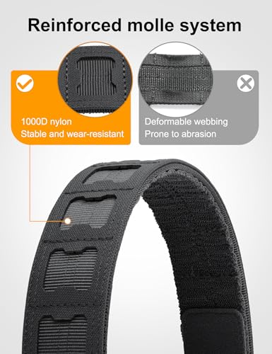JUKMO Men's Tactical Gun Belt Set 2.0 Inches with Gift Box, Black, Large (30-34" Waist)