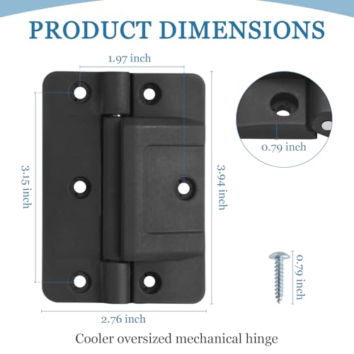 Black Oversized Mechanical Hinge for Igloo Coolers - 1 Pack