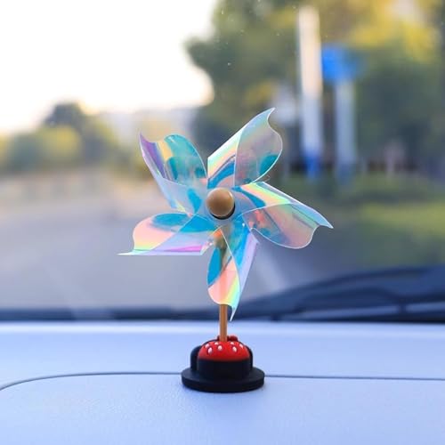 Reflective Bird Deterrent Pinwheels for Car Mirrors - 2 Pieces