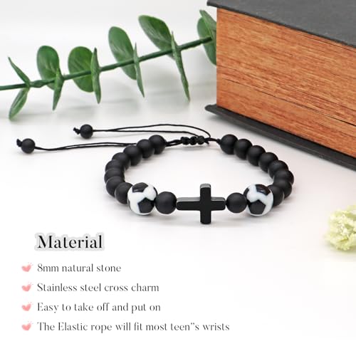 Bead Sports Bracelet for Men and Teens - Soccer Cross