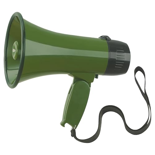 Portable Megaphone with Siren & 240-Second Recording - Army Green