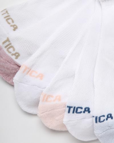 Moisture Wicking Quarter Socks - Cushion Athletic Socks 6 Pack - White Logo