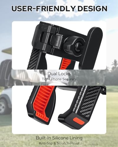 360° Rotating Magnetic Golf Cart Phone Holder - Red