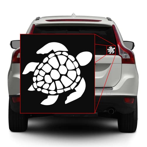 Sea Turtle Vinyl Transfer Sticker Decal - 3in x 2.7in, White