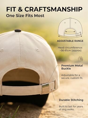 Dog Dad Hat for Men - 3D Embroidered Dad and Dog Dad Trucker Hat - Beige/Black