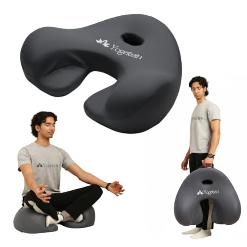 Orthopedic Meditation Cushion - Ergonomic Floor Seat for Tailbone Relief - Black