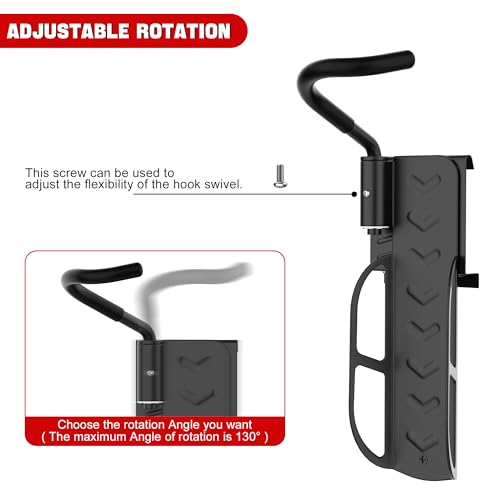 Ultrawall Adjustable Wall-Mounted Bike Storage Rack with Swivel Hooks