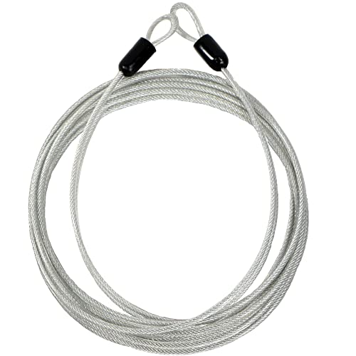 Braided Steel Security Cable - 3mm Double Loop, 7ft Length