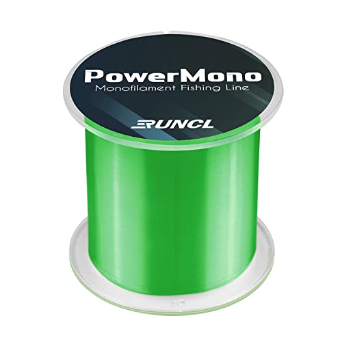 RUNCL PowerMono Fishing Line 8LB 1000Yds Green Monofilament Shock Absorbing