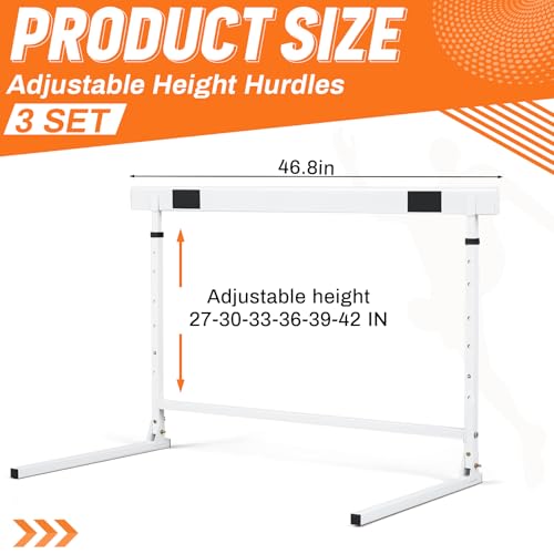 Adjustable Height Hurdles 27-42 Inch - Foldable Training Equipment - 3