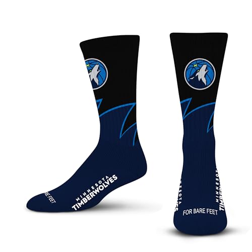 NBA Minnesota Timberwolves Black Wave Crew Socks - One Size