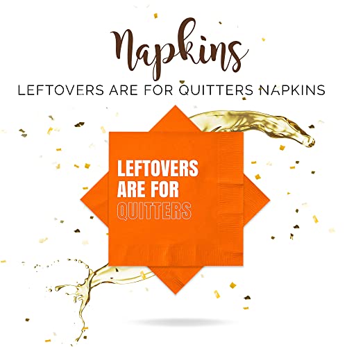 Thanksgiving Napkins - Leftovers Are For Quitters, 52 Pcs