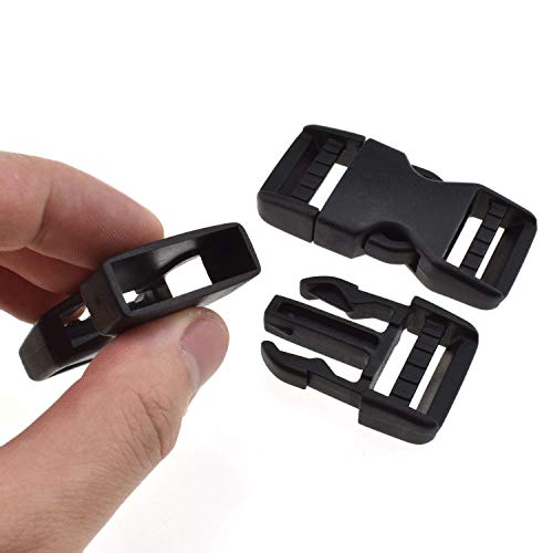 Heavy Duty Dual Adjustable Side Release Buckles for 1 Inch Webbing - 4 Pack